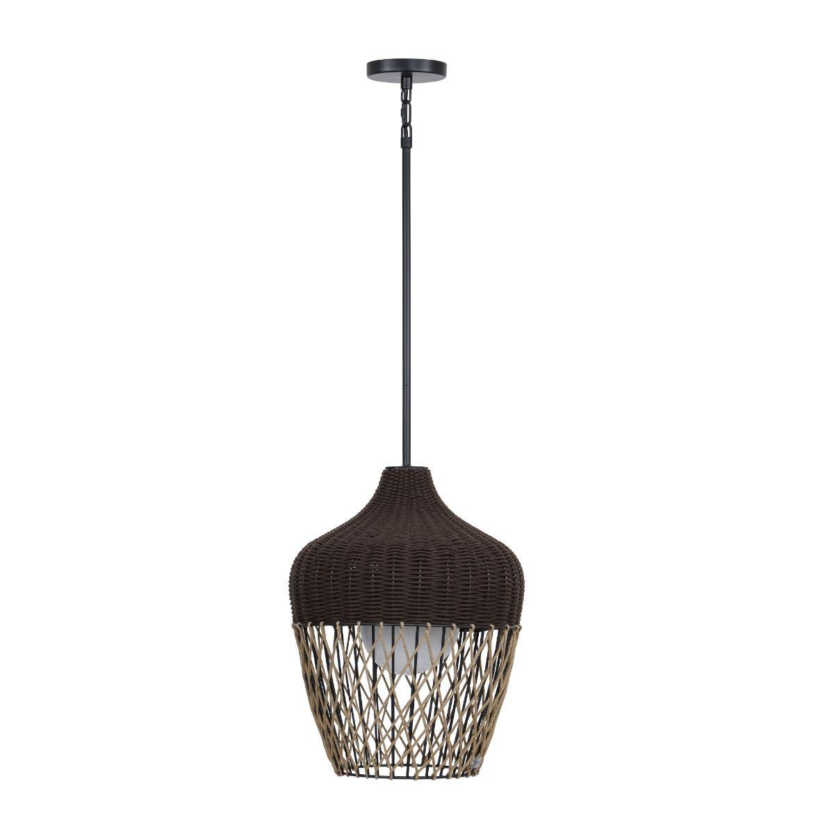 Hannha 22 in. Outdoor Pendant Light khaki and brown Finish - Bees Lighting