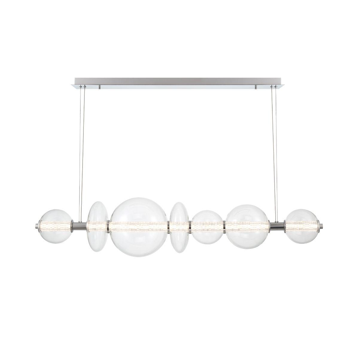 Atomo 56 in. LED Chandelier Clear Glass