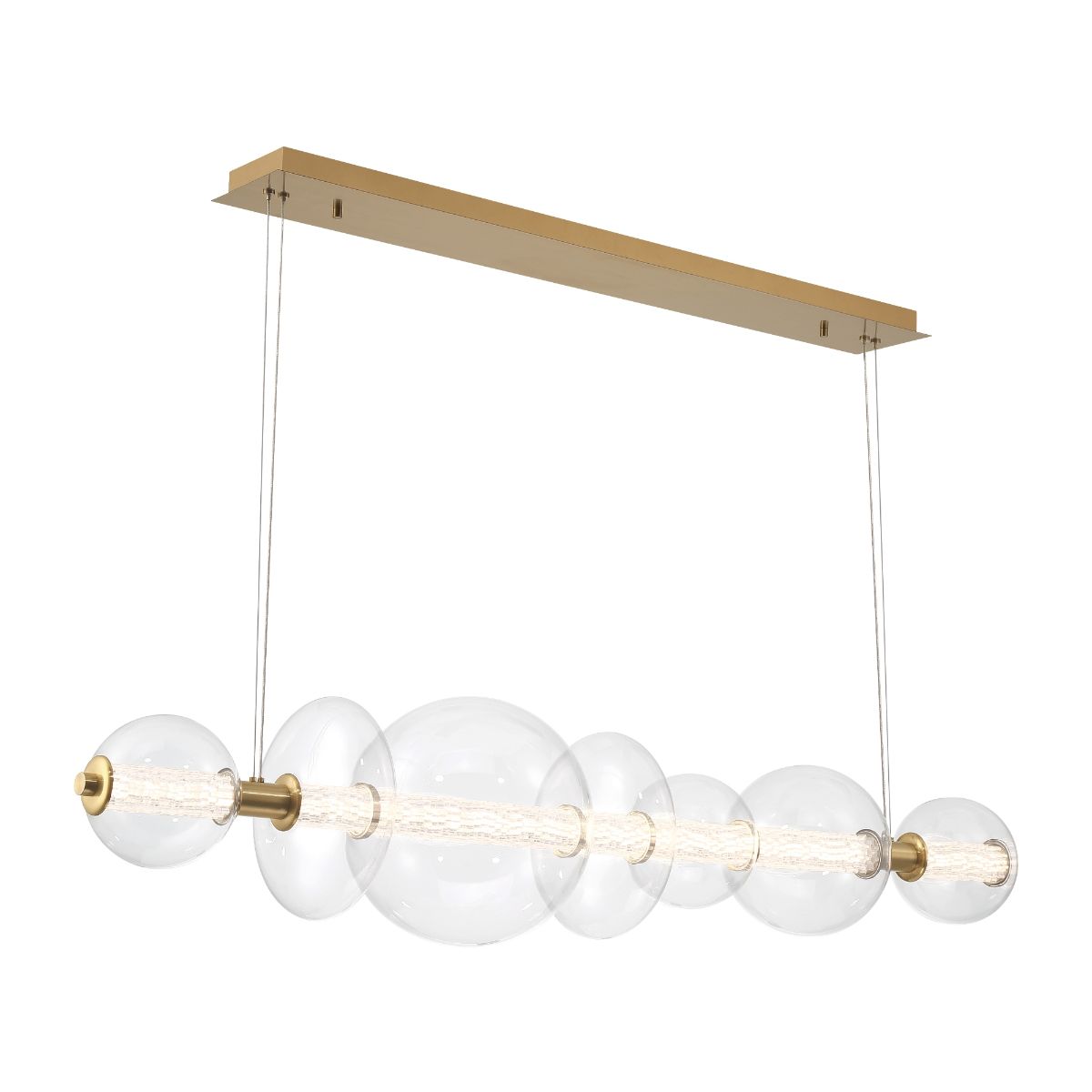 Atomo 56 in. LED Chandelier gold Finish with Clear Glass - Bees Lighting