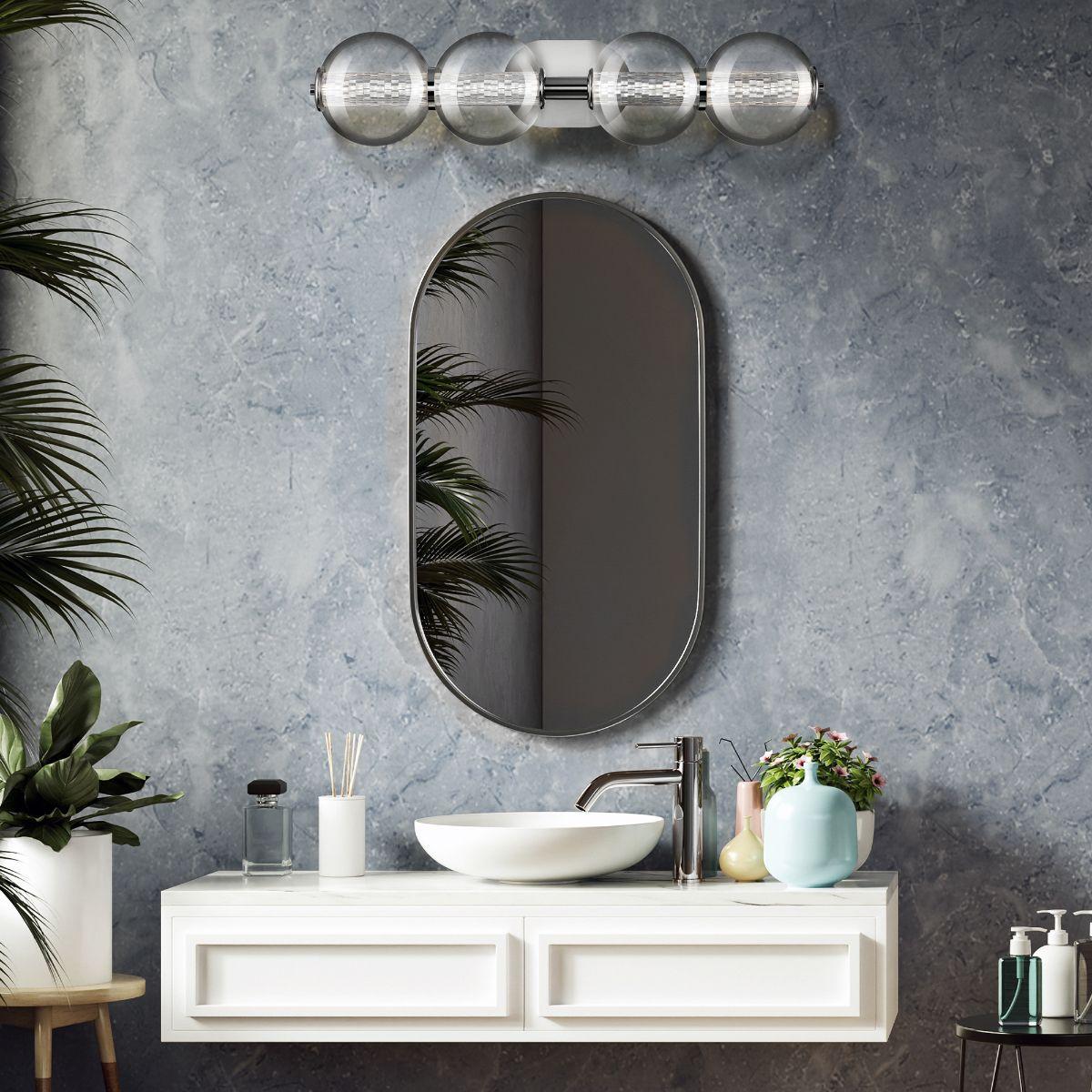 Atomo 25 in. 4 Lights LED Vanity Light chrome Finish - Bees Lighting
