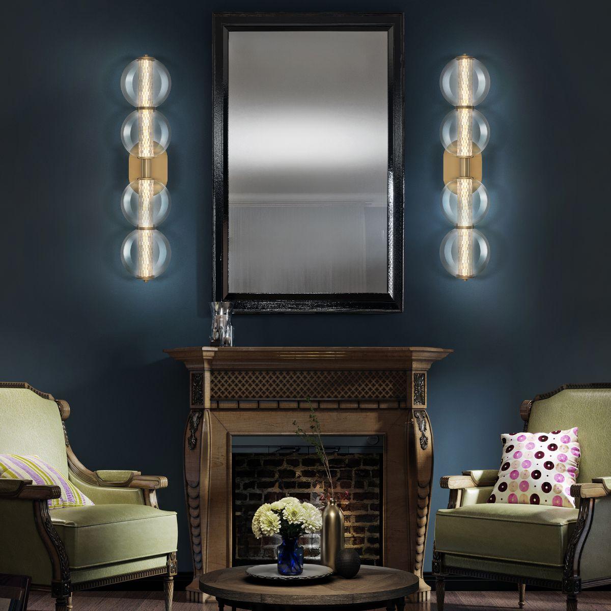 Atomo 25 in. 4 Lights LED Vanity Light gold Finish - Bees Lighting