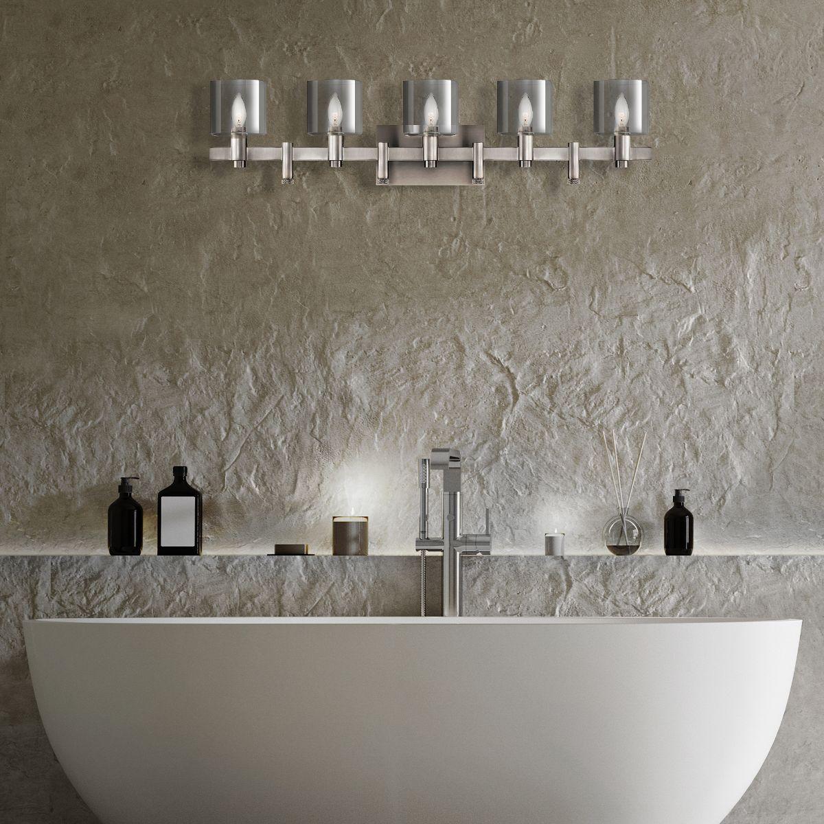 Decato 38 in. 5 Lights Vanity Light satin nickel Finish - Bees Lighting
