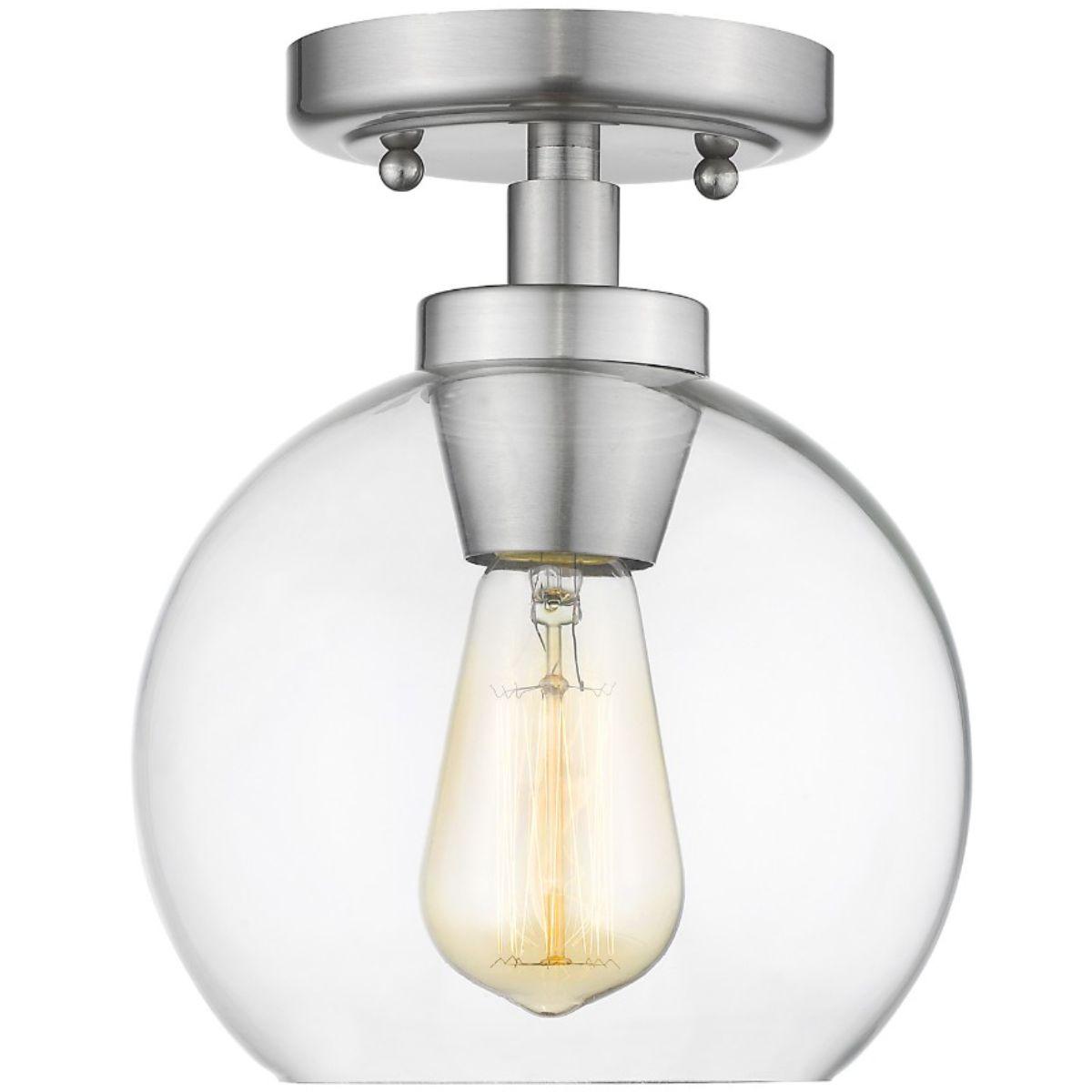 Galveston 9 in. Semi Flush Mount Light with Clear Glass