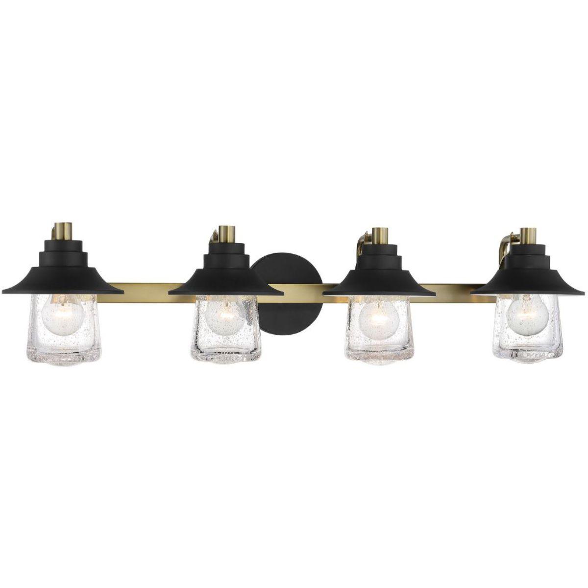 Westfield Manor 34 in. 4 Lights Vanity Light Black & Brass finish - Bees Lighting