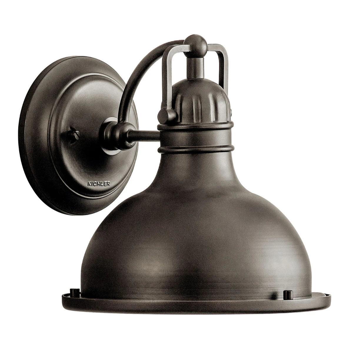 Hatteras Bay 9" Outdoor Wall Light, 1-Light, Clear Fresnel Glass, Metal Dome Shade - Bees Lighting