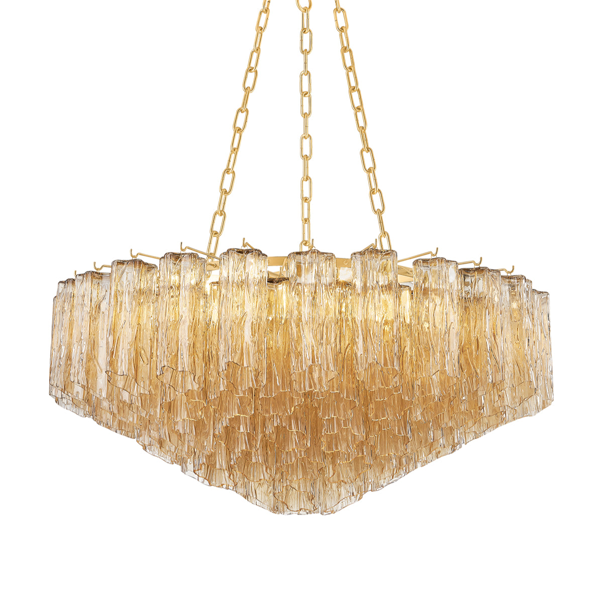 Watertown 33" 9 Lights Chandelier Aged Brass Finish