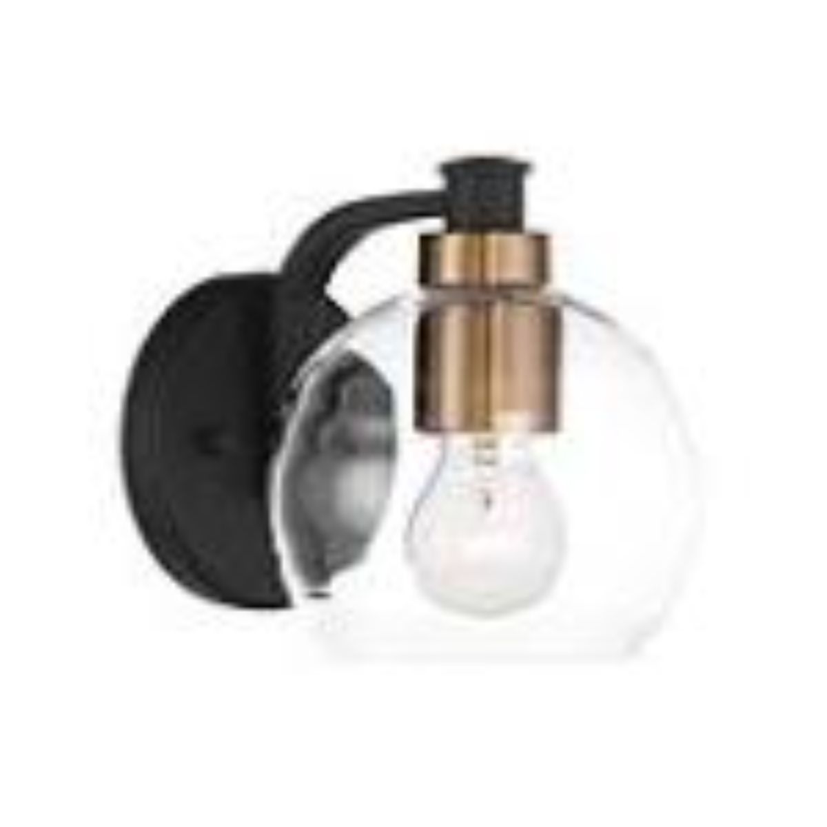 Keyport 8 in. Wall Sconce Black & Brushed Brass finish