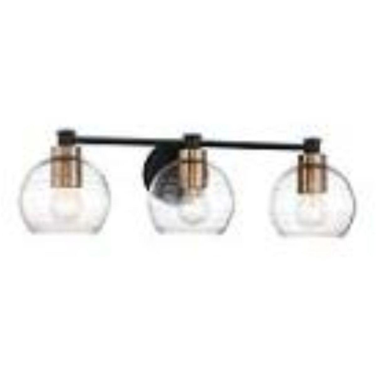 Keyport 25 in. 3 Lights Vanity Light Black & Brushed Brass finish - Bees Lighting
