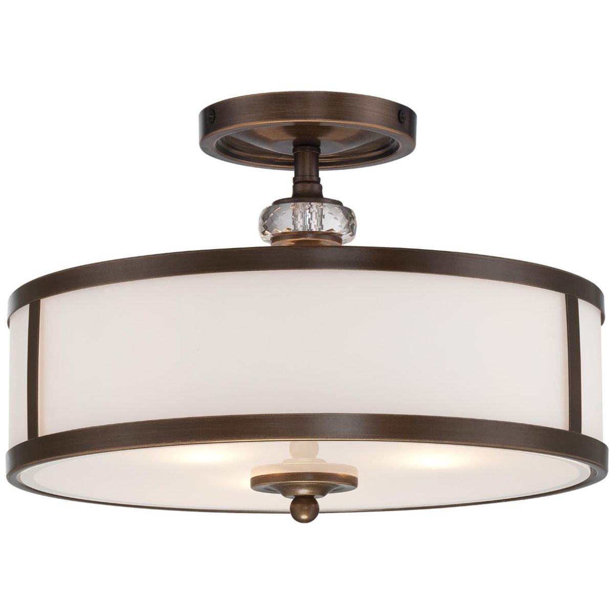 Thorndale 15 in. 3 Lights Semi flush Mount Light Dark Bronze finish