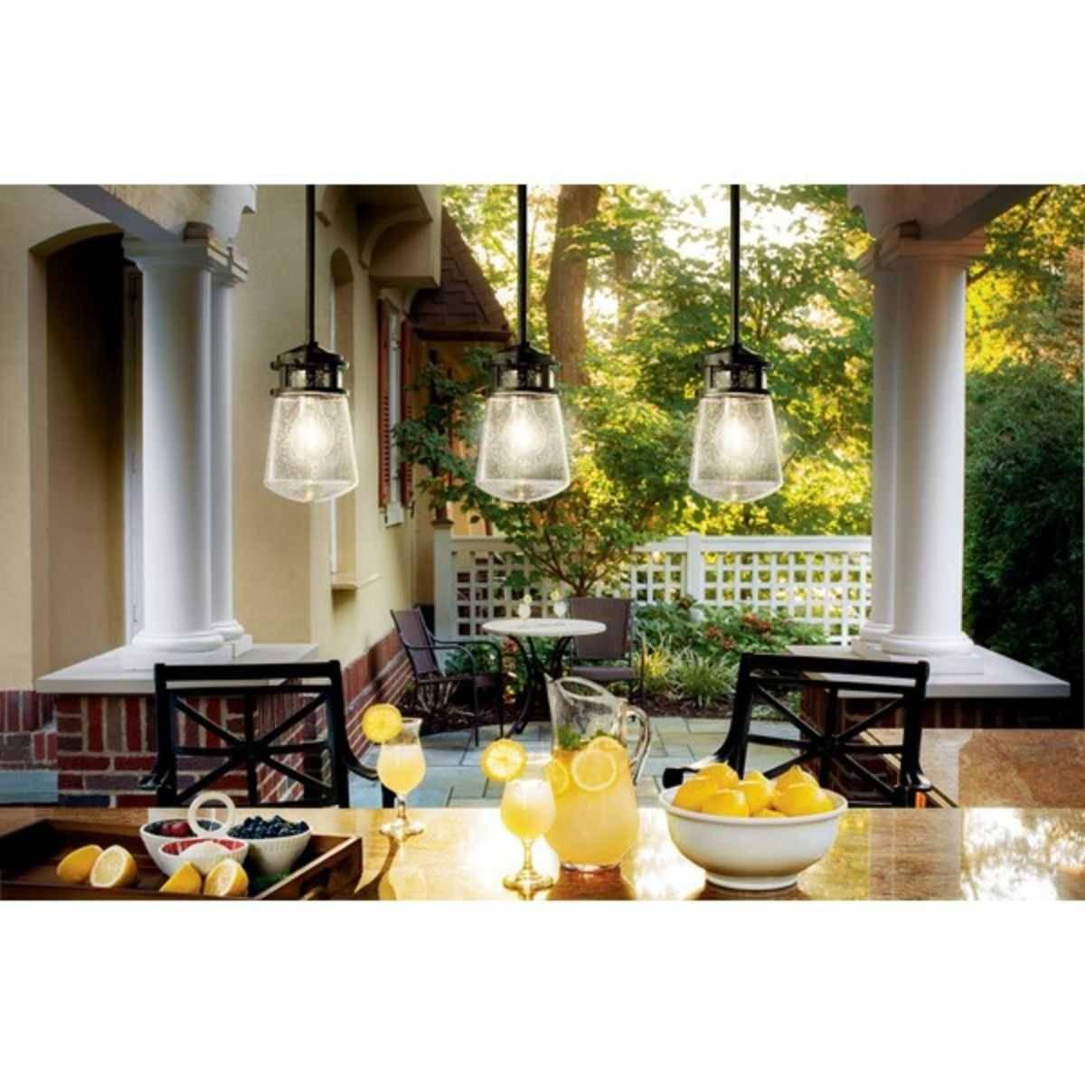 Lyndon 9.5 in. Outdoor Pendant Light Bronze Finish - Bees Lighting