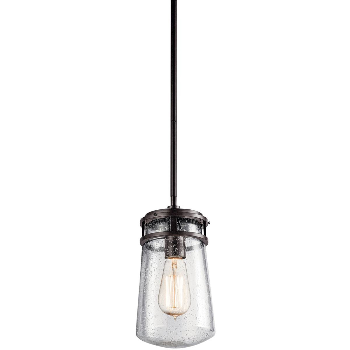 Lyndon 11.75 in. Outdoor Pendant Light Bronze Finish - Bees Lighting
