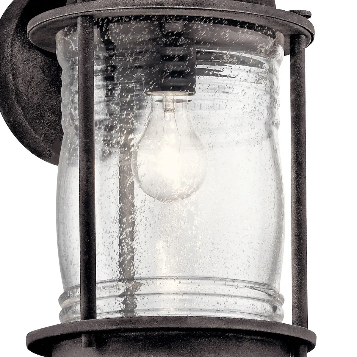 Ashland Bay 16" 1-Light Outdoor Wall Light With Clear Seeded Glass, Bronze Finish - Bees Lighting