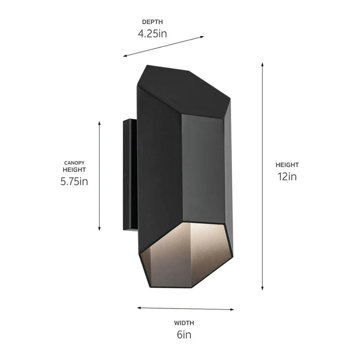 Estella 12" 1-Light LED Outdoor Wall Light Dark Sky Compliant, Black Finish - Bees Lighting
