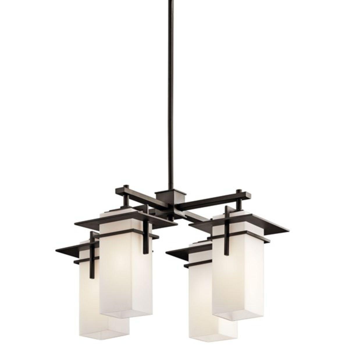 Caterham 13 in. 4 Lights Outdoor Chandelier Bronze Finish - Bees Lighting