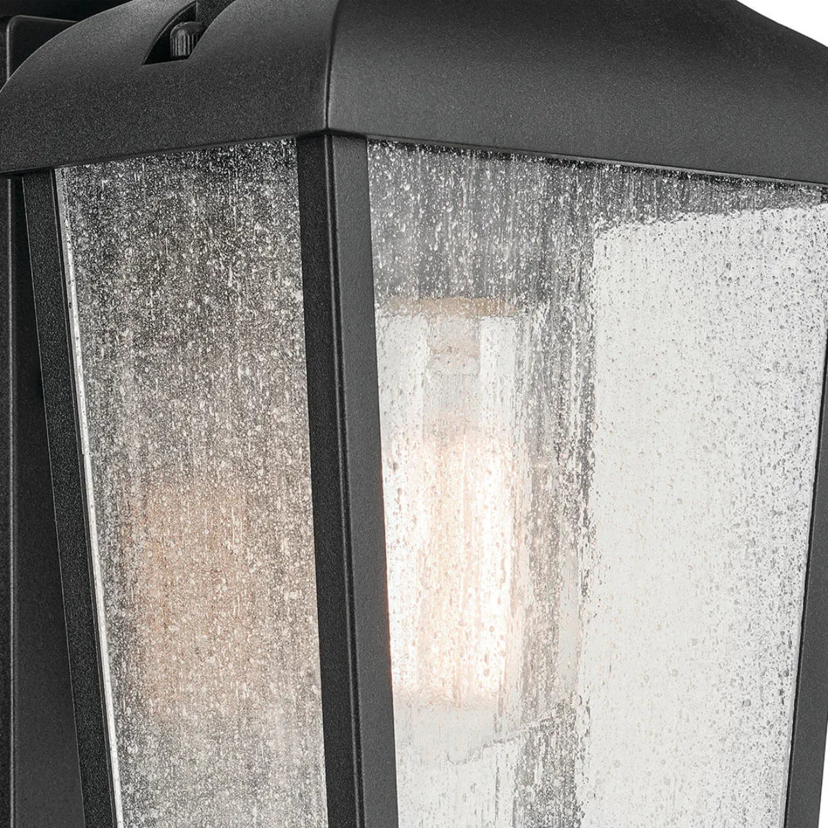 Forestdale 15" 1-Light Outdoor Wall Light With Clear Seeded Glass, Black - Bees Lighting