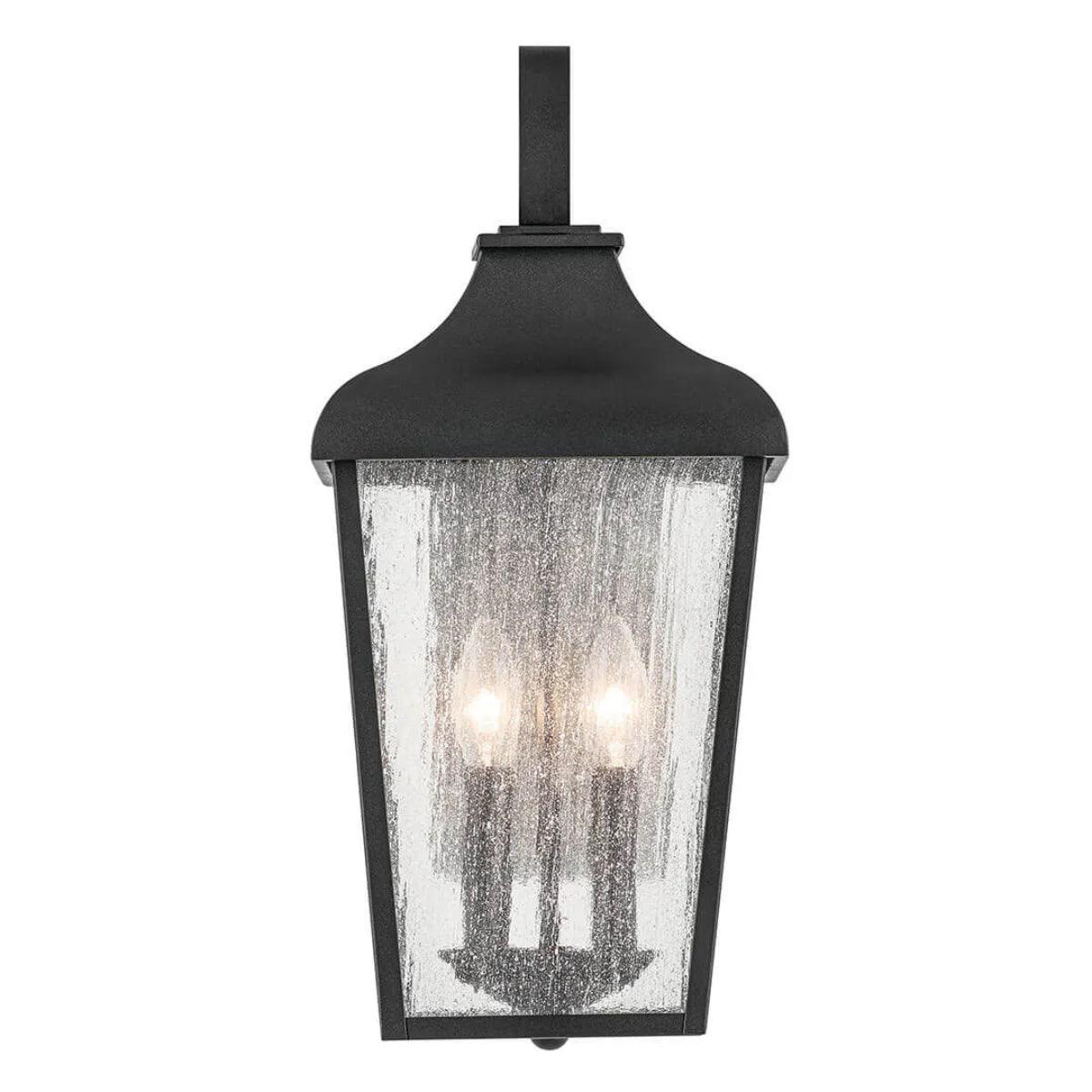 Forestdale 18" 2-Lights Outdoor Wall Light With Clear Seeded Glass, Black - Bees Lighting