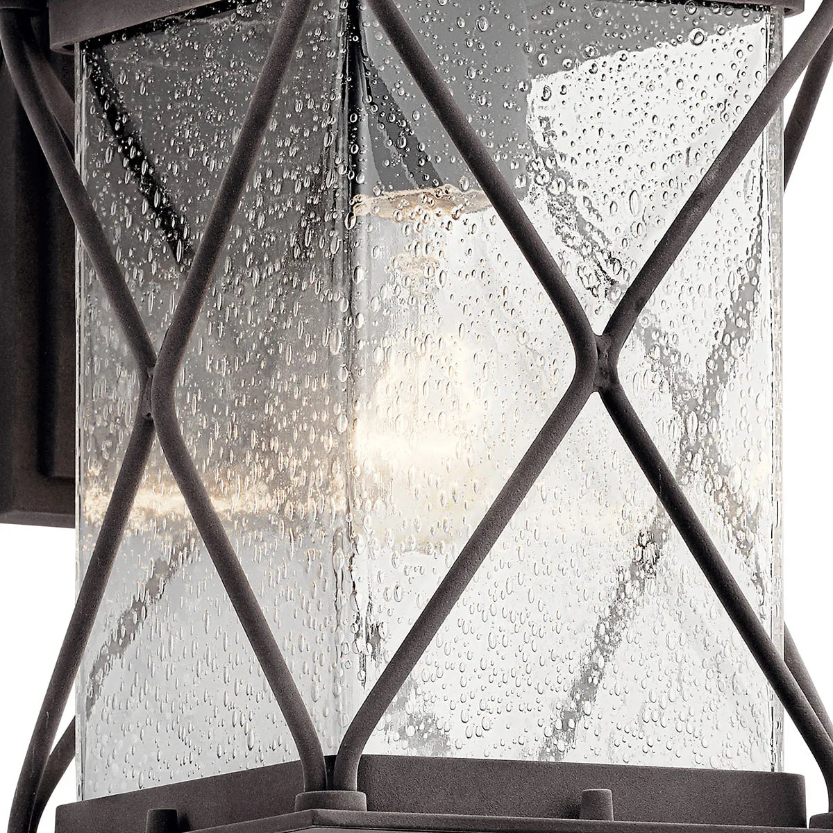 Argyle 10" 1-Light Outdoor Wall Light With Clear Seeded Glass, Bronze Finish - Bees Lighting