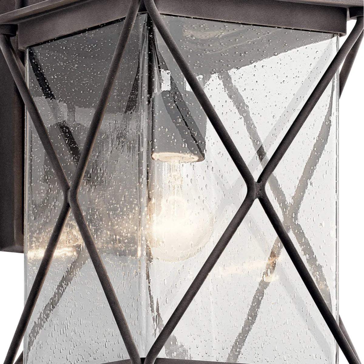 Argyle 15" 1-Light Outdoor Wall Light With Clear Seeded Glass, Bronze Finish - Bees Lighting