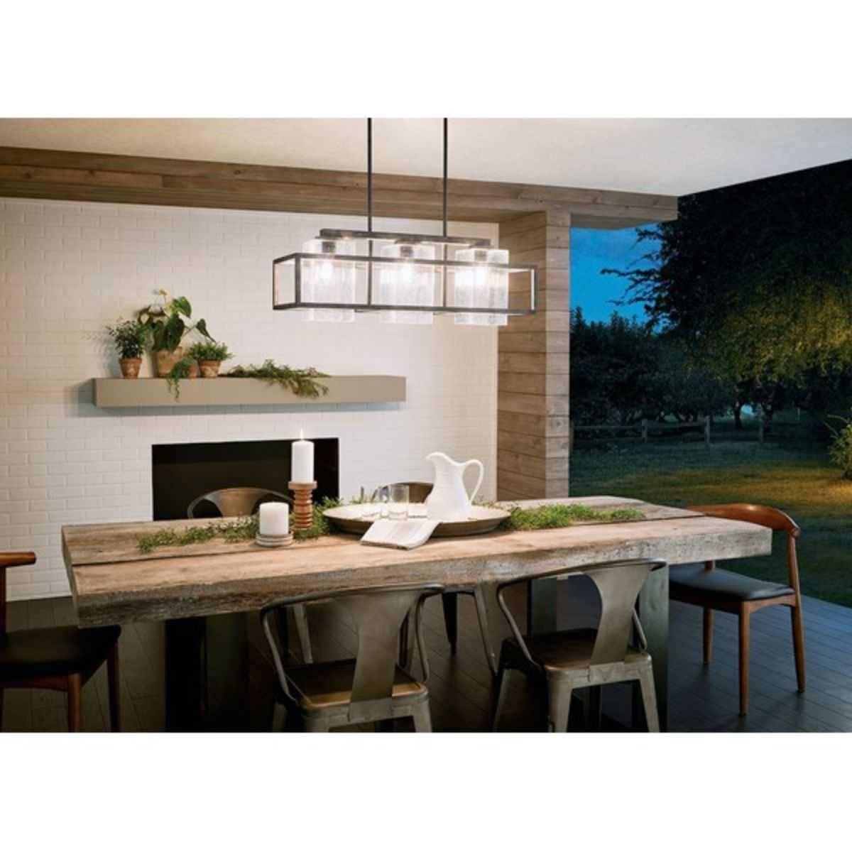 Wright 36 in. 3 Lights Outdoor Chandelier Gray Finish - Bees Lighting