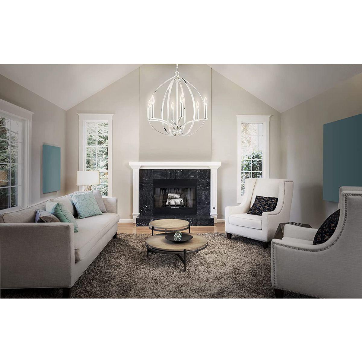 Tilbury 24 in. 6 Lights Chandelier Polished Nickel finish - Bees Lighting