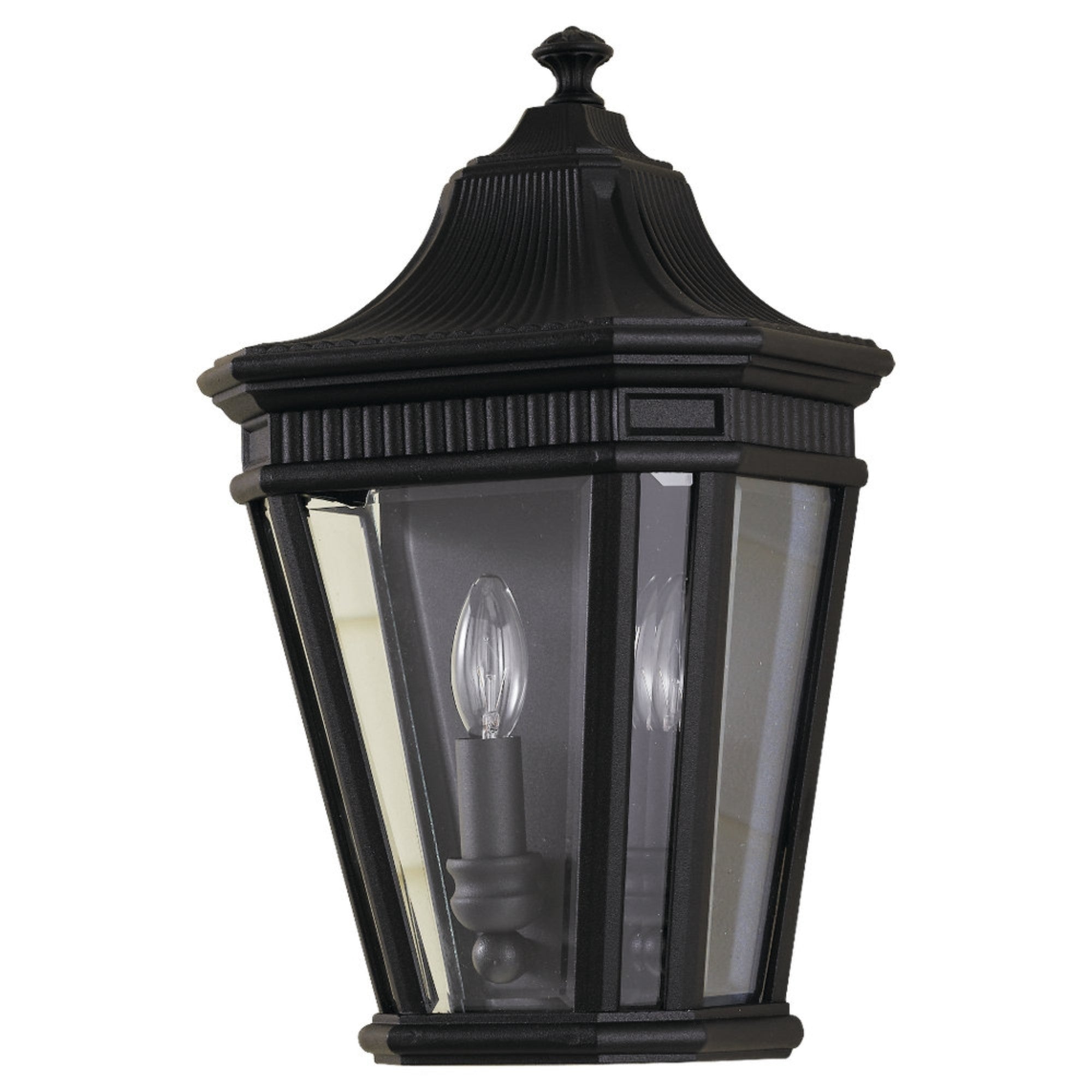 Cotswold Lane 16" 2-Light Pocket Lantern, Black Finish with Clear Glass - Bees Lighting