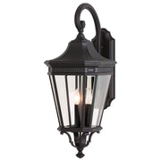 Cotswold Lane 30" 3-Light Large Lantern, Black Finish with Clear Glass - Bees Lighting