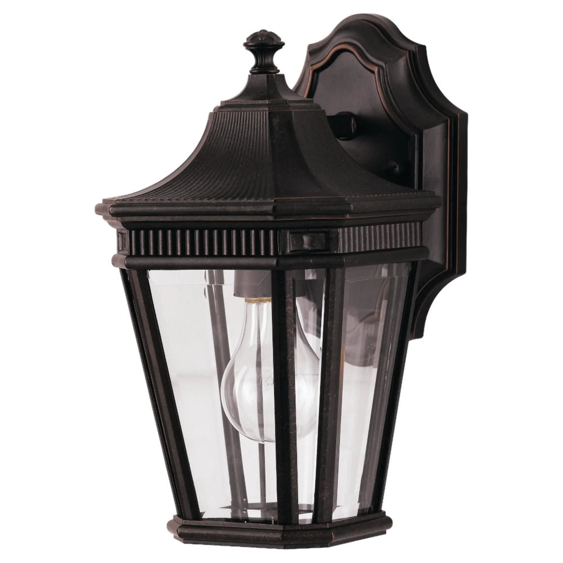 Cotswold Lane 12" Extra Small Lantern, Grecian Bronze Finish with Clear Glass - Bees Lighting