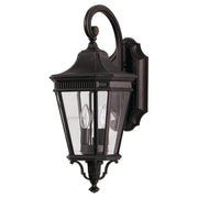 Cotswold Lane 21" 2-Light Small Lantern, Grecian Bronze Finish with Clear Glass - Bees Lighting