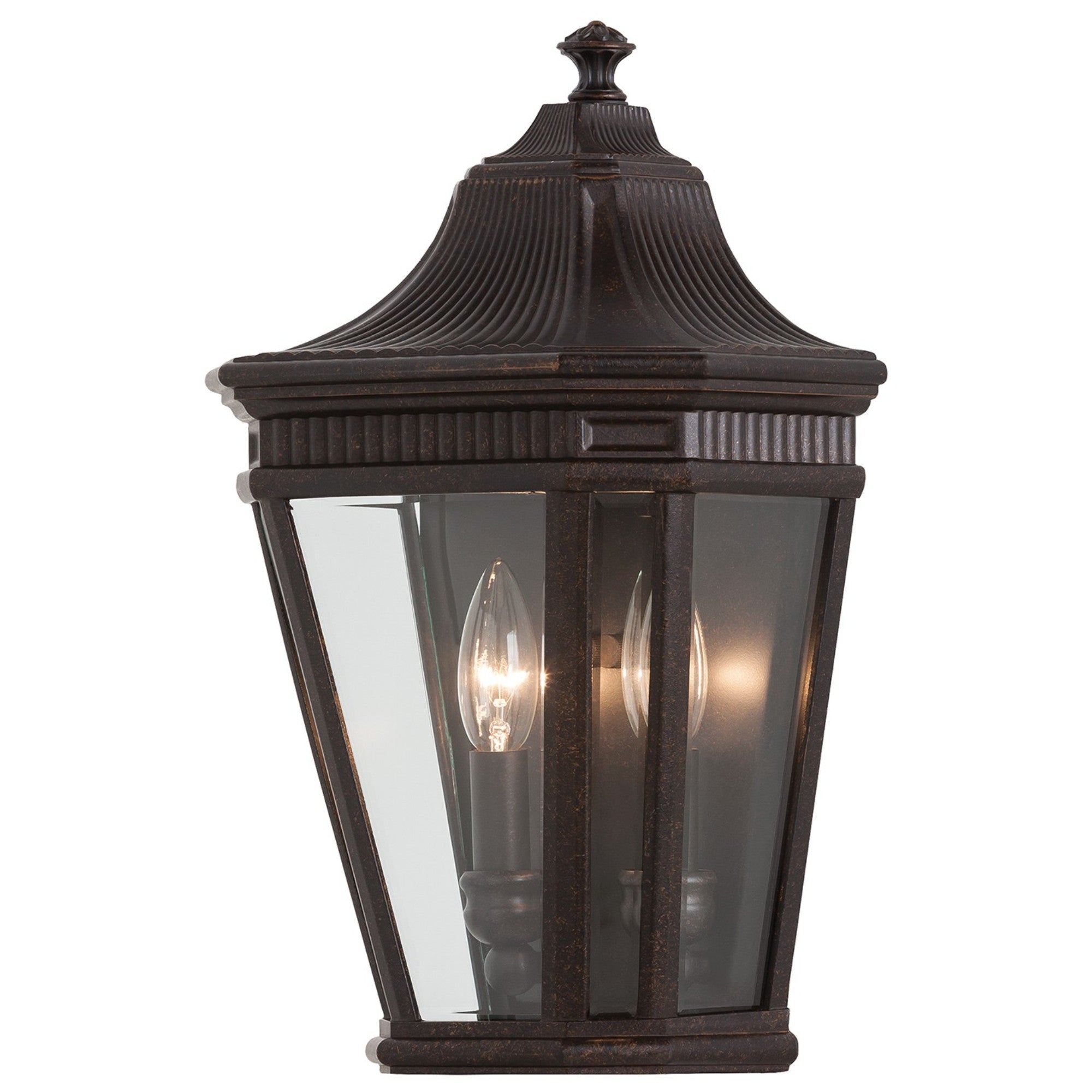 Cotswold Lane 16" 2-Light Pocket Lantern, Grecian Bronze Finish with Clear Glass - Bees Lighting