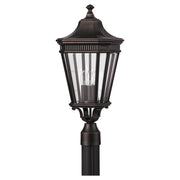 Cotswold Lane 23" 3-Light Small Post Lantern, Grecian Bronze Finish with Clear Glass - Bees Lighting