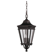 Cotswold Lane 10" 3-Light Small Pendant, Grecian Bronze Finish with Clear Glass - Bees Lighting