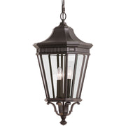 Cotswold Lane 12" 3-Light Medium Pendant, Grecian Bronze Finish with Clear Glass - Bees Lighting