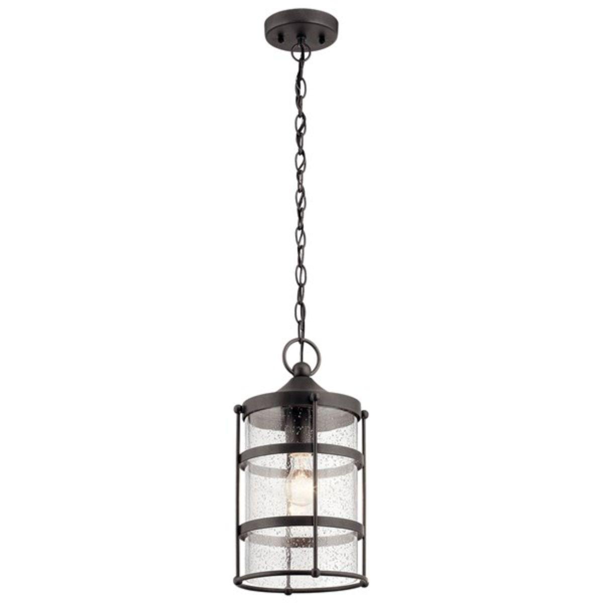 Mill Lane 17 in. Outdoor Hanging Light, Anvil Iron Finish - Bees Lighting