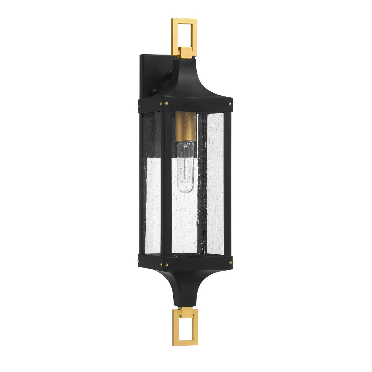 Glendale 25 in. Outdoor Wall Lantern Matte Black and Weathered Brushed Brass Finish - Bees Lighting