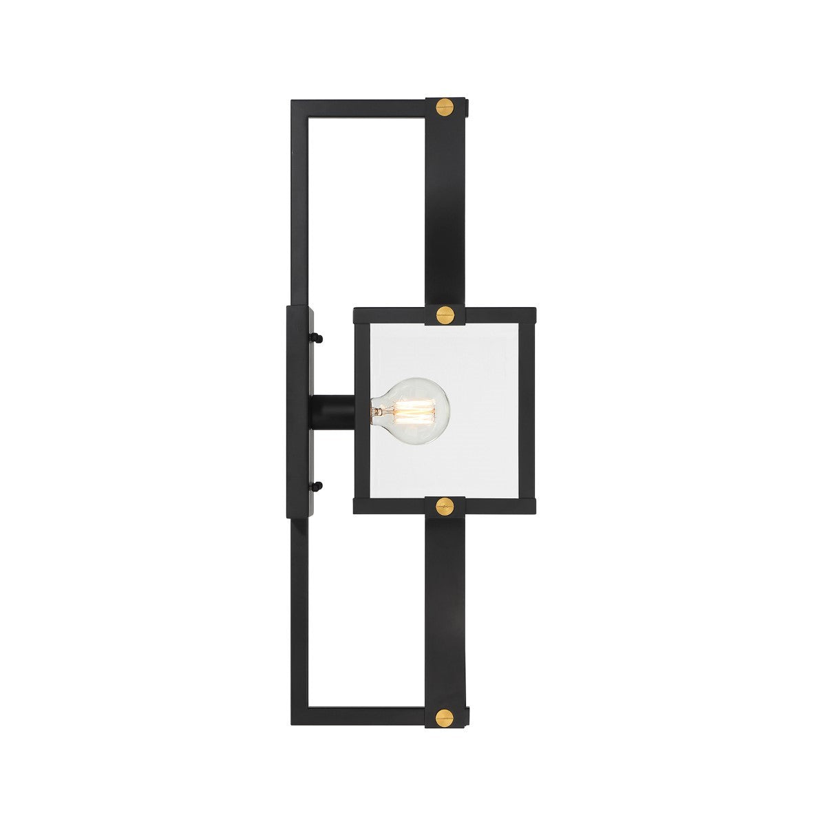 Raeburn 28 in. Outdoor Wall Lantern Matte Black and Weathered Brushed Brass Finish - Bees Lighting