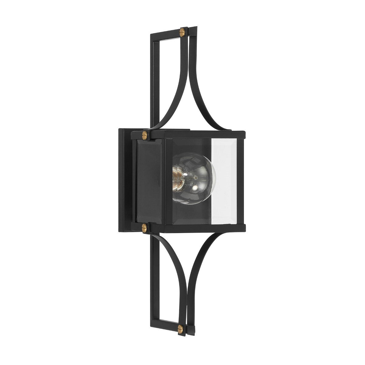 Raeburn 18 in. Outdoor Wall Lantern Matte Black and Weathered Brushed Brass Finish - Bees Lighting