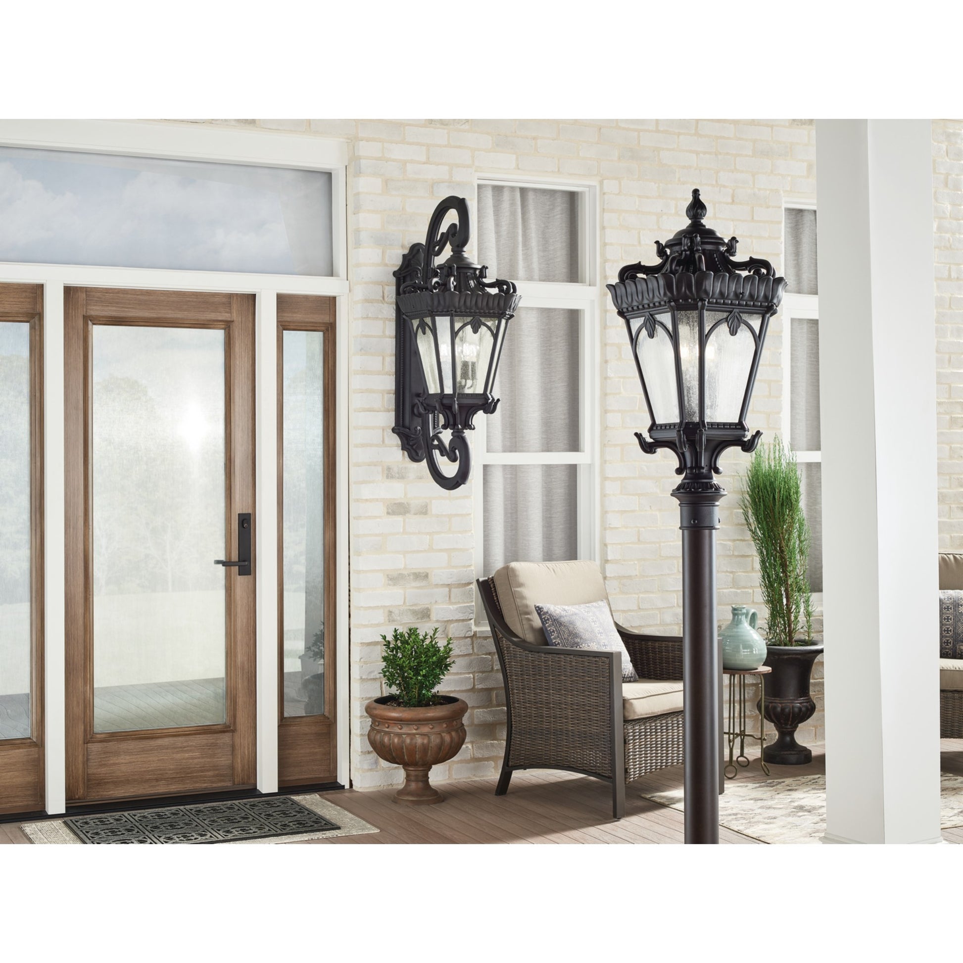 Tournai 30" 4-Light Outdoor Post Light, Textured Black Finish - Bees Lighting