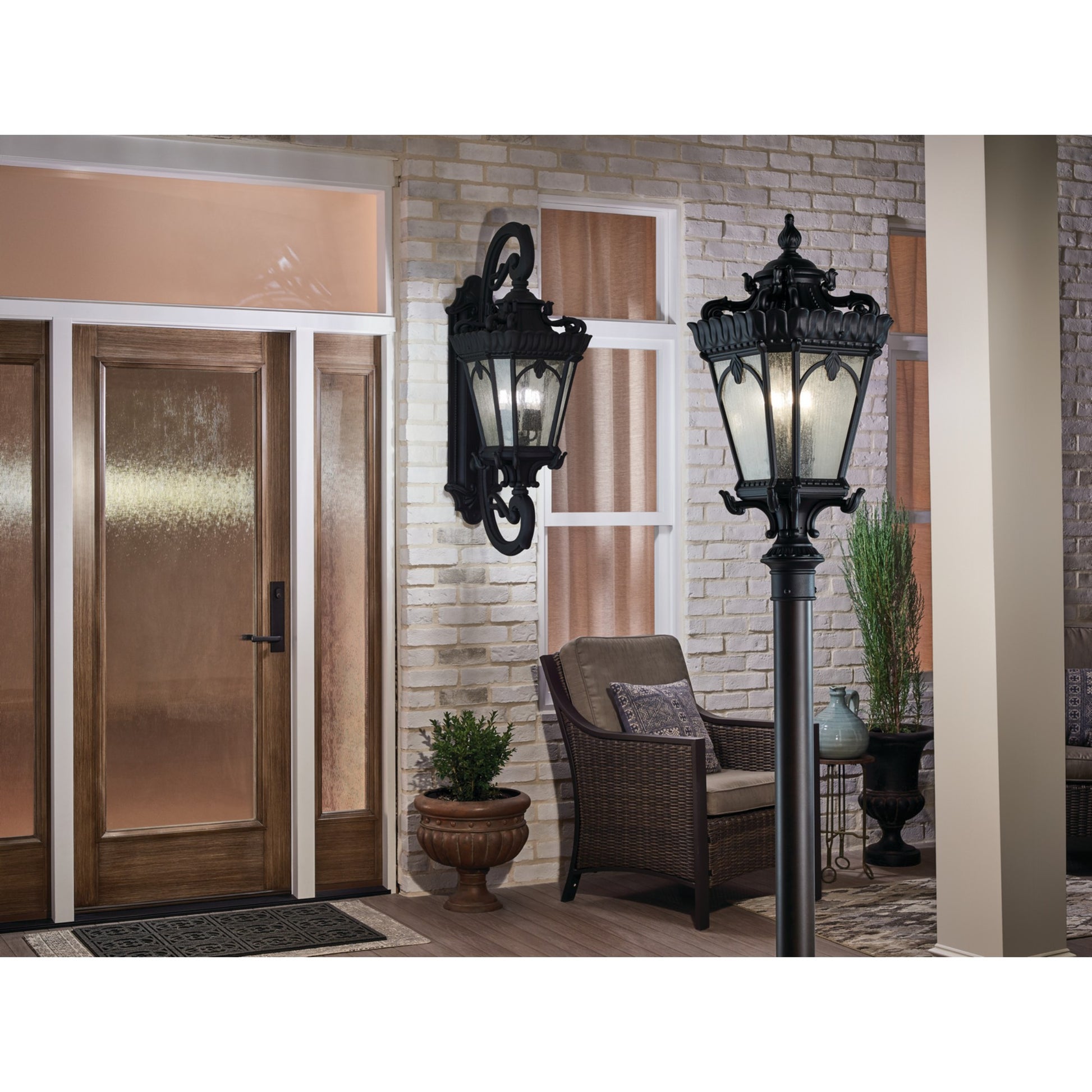 Tournai 30" 4-Light Outdoor Post Light, Textured Black Finish - Bees Lighting
