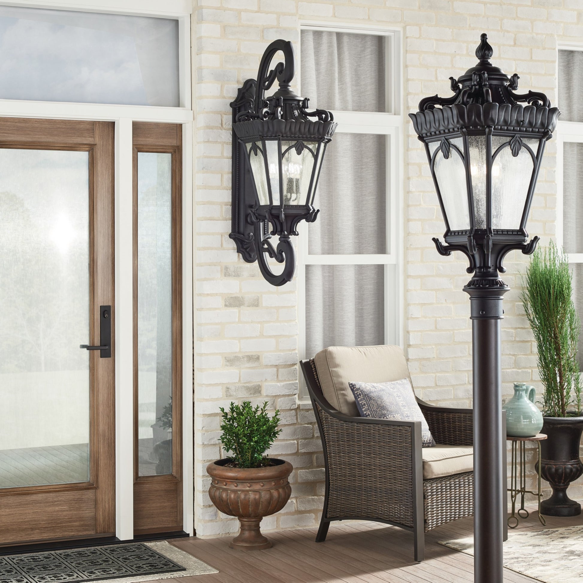 Tournai 30" 4-Light Outdoor Post Light, Textured Black Finish - Bees Lighting
