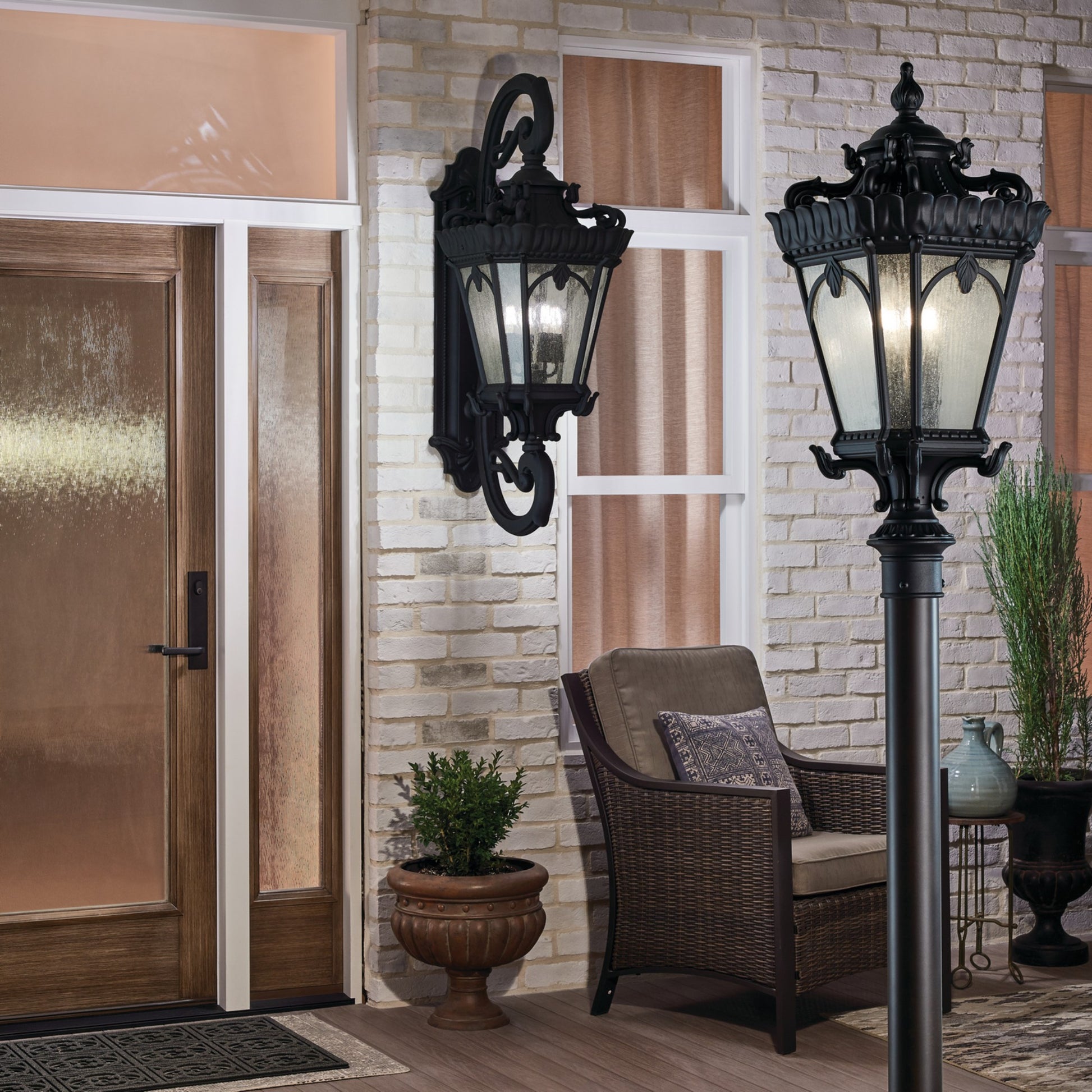 Tournai 30" 4-Light Outdoor Post Light, Textured Black Finish - Bees Lighting