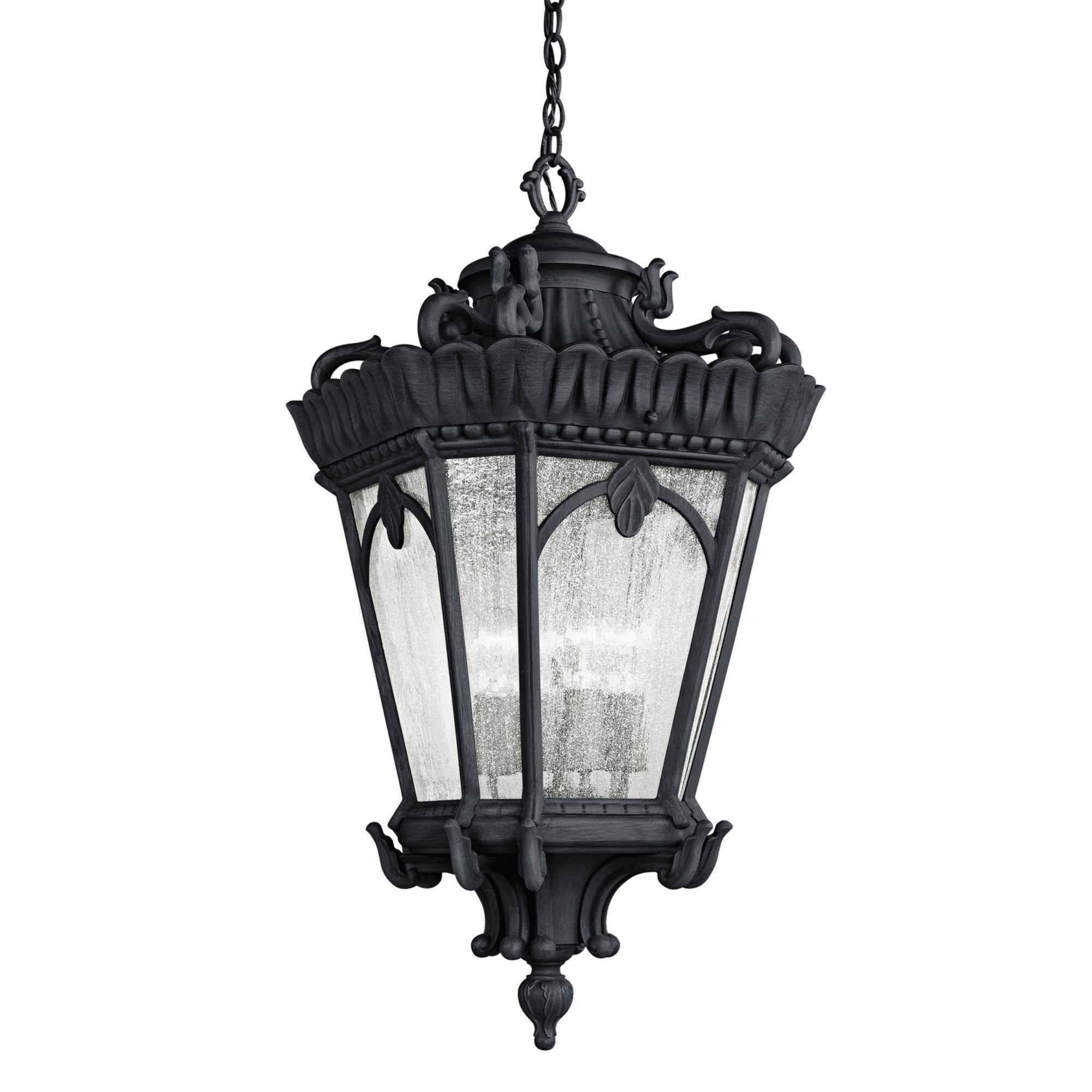 Tournai 34" 4-Light Outdoor Pendant, Textured Black Finish - Bees Lighting