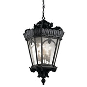 Tournai 48" 8-Light Outdoor Pendant, Textured Black Finish - Bees Lighting