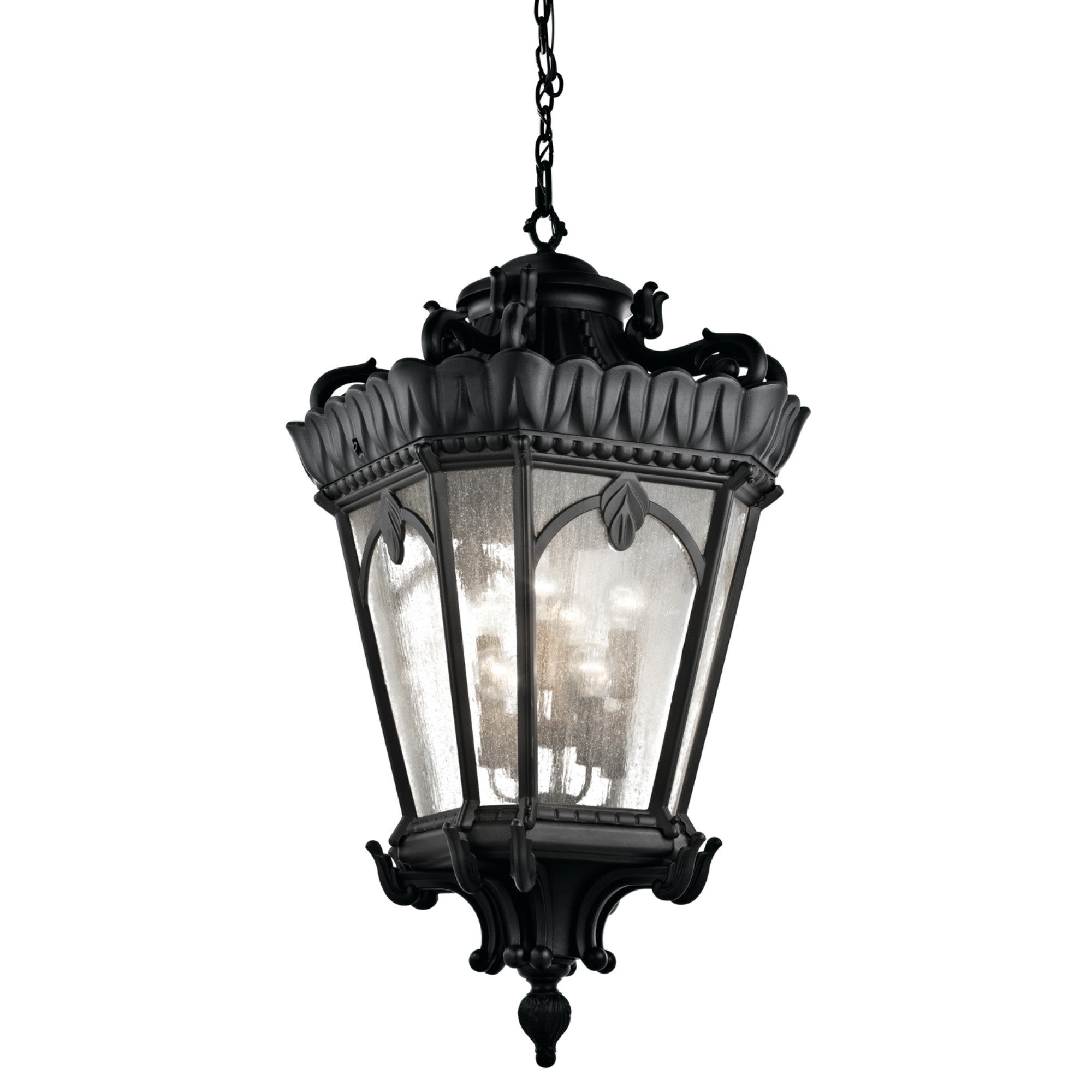 Tournai 48" 8-Light Outdoor Pendant, Textured Black Finish - Bees Lighting