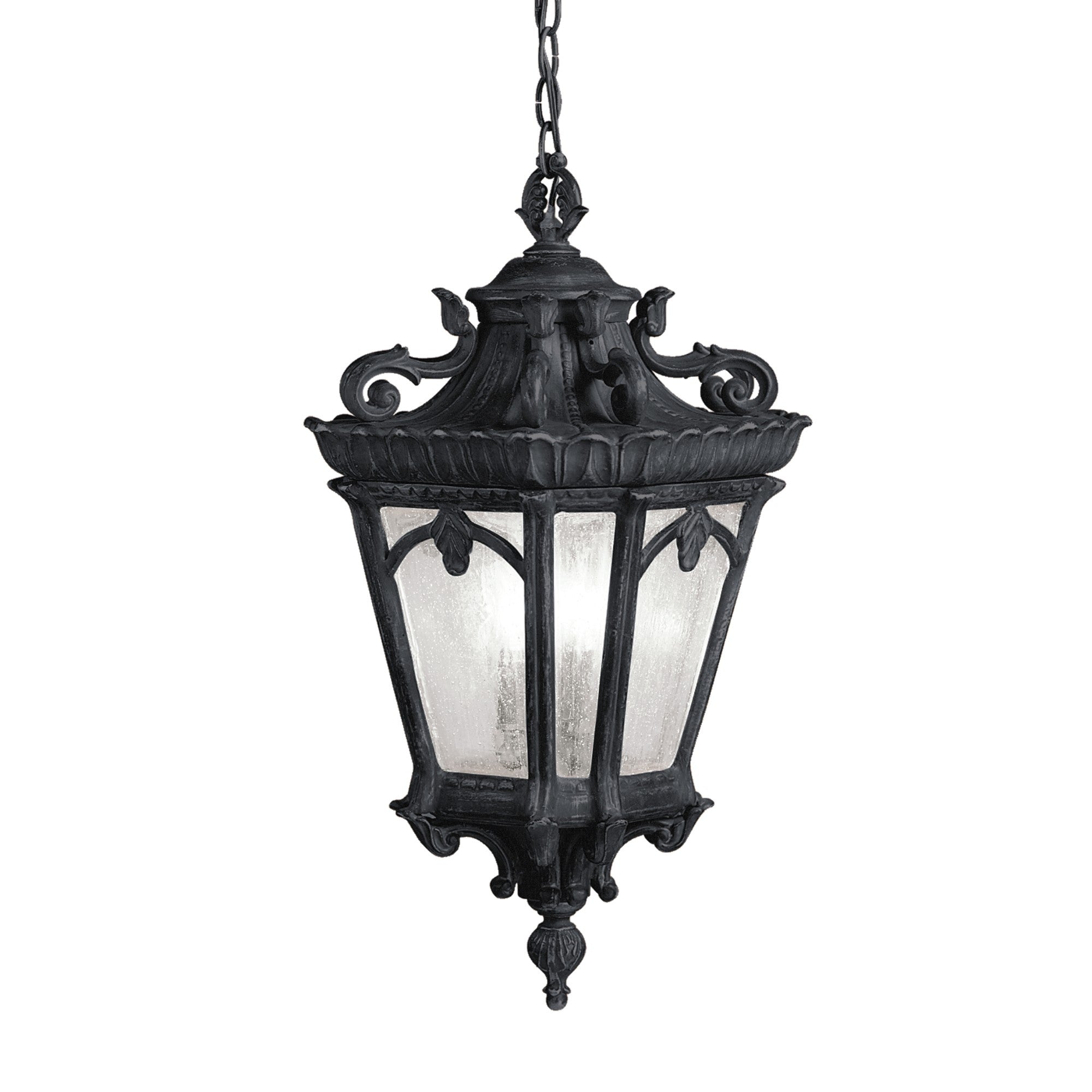 Tournai 25" 3-Light Outdoor Pendant, Textured Black Finish - Bees Lighting