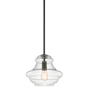 Everly 12" Pendant, Olde Bronze Finish, Clear Glass - Bees Lighting