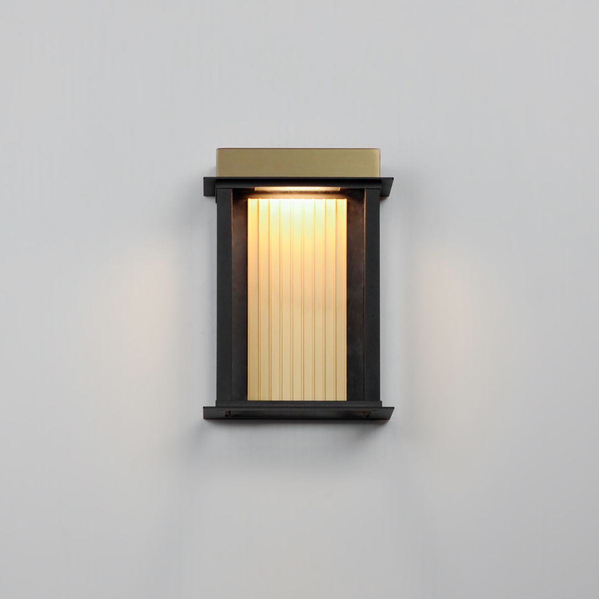 Rincon 10 in. LED Outdoor Wall Sconce Black and Gold Finish - Bees Lighting
