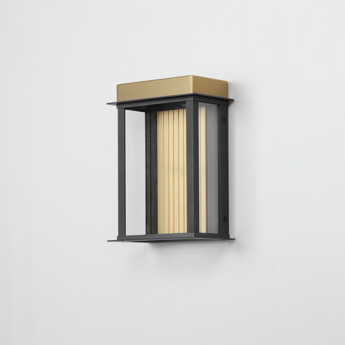 Rincon 10 in. LED Outdoor Wall Sconce Black and Gold Finish - Bees Lighting