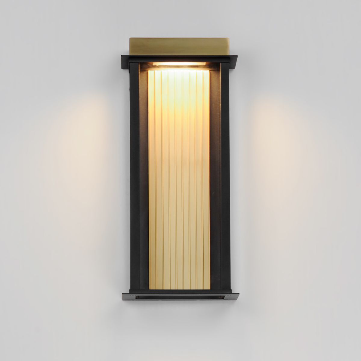 Rincon 16 in. LED Outdoor Wall Sconce Black and Gold Finish - Bees Lighting