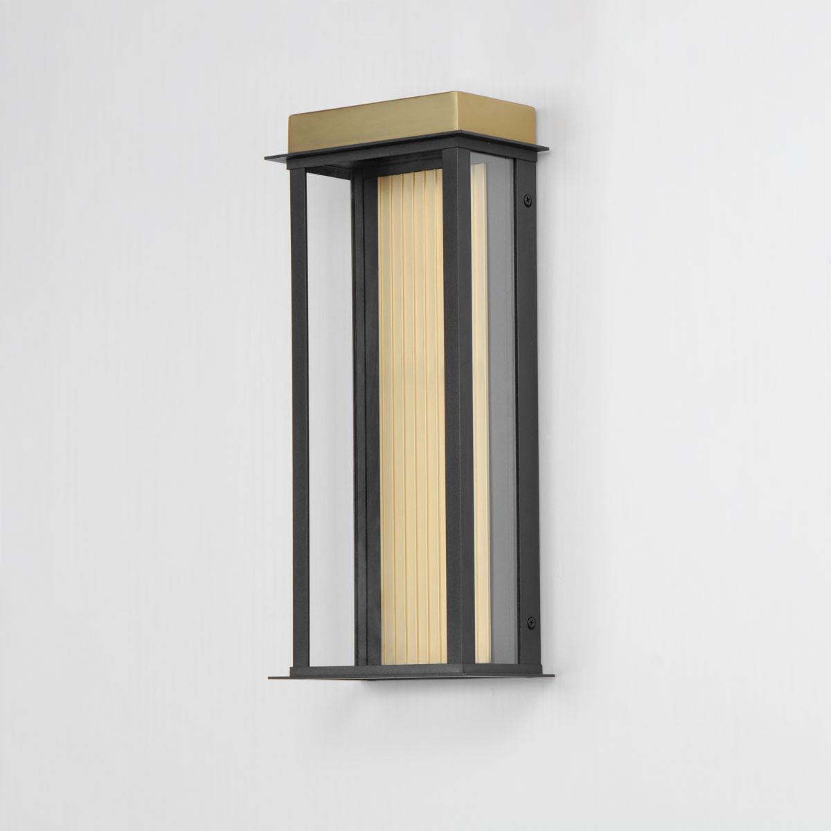 Rincon 16 in. LED Outdoor Wall Sconce Black and Gold Finish - Bees Lighting