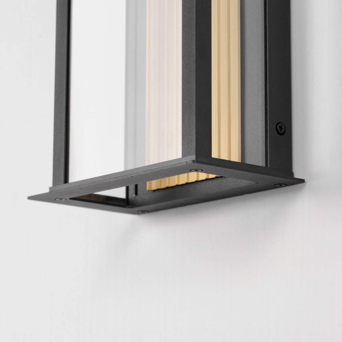 Rincon 16 in. LED Outdoor Wall Sconce Black and Gold Finish - Bees Lighting